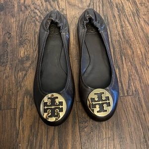 Tory Burch flats excellent condition brown leather